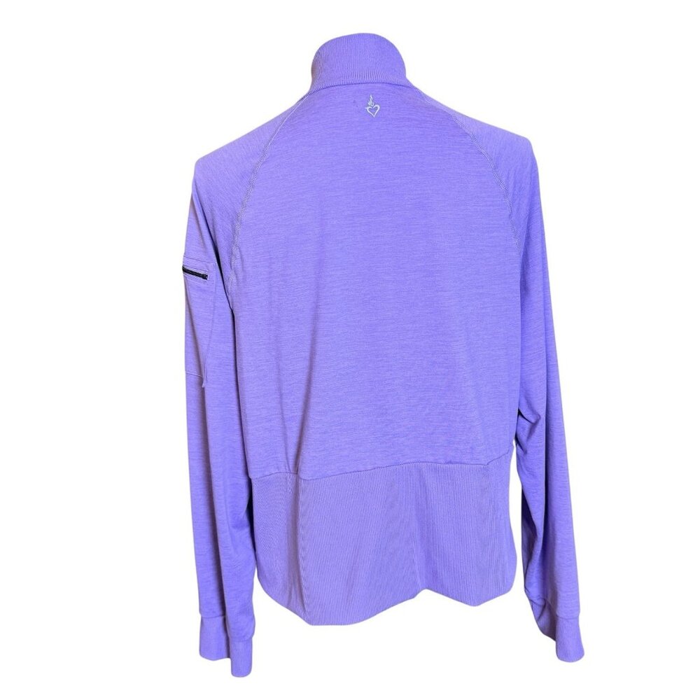 Super Soft Performance Jersey Funnel Neck Zip Purple Jacket NWOT Torrid Size 1 - Picture 4 of 6